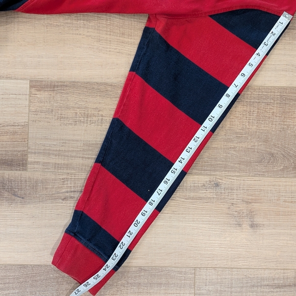 Men's Red and Black Striped Rugby Shirt - Picture 7 of 9